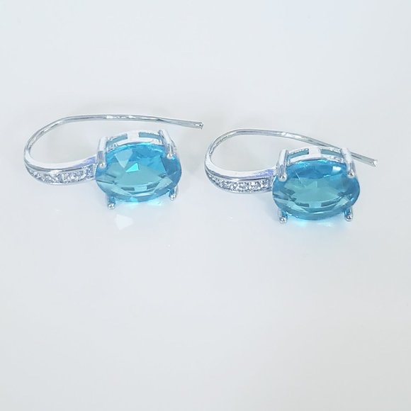 Turquoise Silver Earrings - Picture 1 of 1